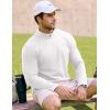 imageJMIERR Mens Quarter Zip Pullover Sweatshirts Stretch Polo Fleece Lined Long Sleeve Workout Golf ShirtA White