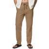 imageJMIERR Mens Cotton Pants Casual Elastic Waist Drawstring Lightweight Summer Beach Trousers with PocketsBrown