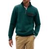 imageJMIERR Mens Quilted Sweatshirt Casual Long Sleeve Outdoor Stand Collar QuarterZip Pullover SweatshirtsBlackish Green