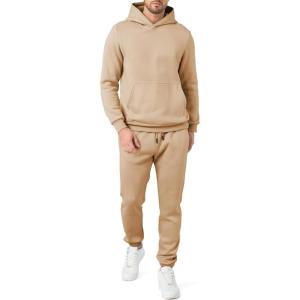 imageJMIERR Mens 2 Piece Outfits Hoodie Sweatshirt Tracksuit ampamp Joggers Sweatpants Sweatsuit SetBeige