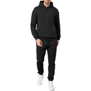 imageJMIERR Mens 2 Piece Outfits Hoodie Sweatshirt Tracksuit ampamp Joggers Sweatpants Sweatsuit SetBlack