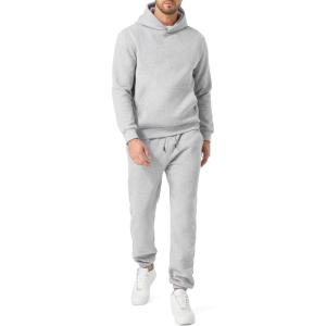 imageJMIERR Mens 2 Piece Outfits Hoodie Sweatshirt Tracksuit ampamp Joggers Sweatpants Sweatsuit SetLight Grey