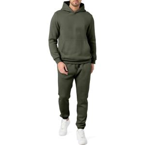 imageJMIERR Mens 2 Piece Outfits Hoodie Sweatshirt Tracksuit ampamp Joggers Sweatpants Sweatsuit SetMoss Green