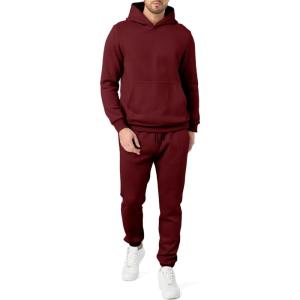 imageJMIERR Mens 2 Piece Outfits Hoodie Sweatshirt Tracksuit ampamp Joggers Sweatpants Sweatsuit SetRed