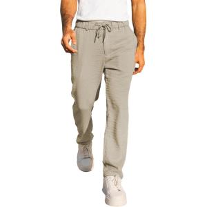 imageJMIERR Mens Casual Drawstring Pants Elastic Waist Lightweight Pant Summer Beach Trouser with PocketsGray