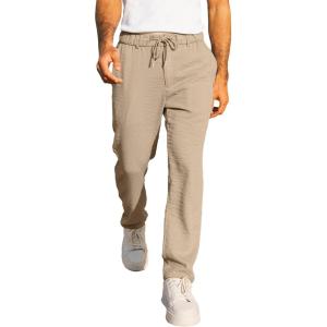 imageJMIERR Mens Casual Drawstring Pants Elastic Waist Lightweight Pant Summer Beach Trouser with PocketsSmoke Gray