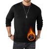 imageJMIERR Mens 2025 Casual Fleece Pullover Knit Sweater Classic Crewneck Long Sleeve Soft Sweaters0 Black
