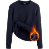 imageJMIERR Mens 2025 Casual Fleece Pullover Knit Sweater Classic Crewneck Long Sleeve Soft SweatersA Blue