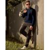 imageJMIERR Mens 2025 Casual Fleece Pullover Knit Sweater Classic Crewneck Long Sleeve Soft SweatersA Blue
