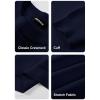 imageJMIERR Mens 2025 Casual Fleece Pullover Knit Sweater Classic Crewneck Long Sleeve Soft SweatersA Blue