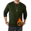 imageJMIERR Mens 2025 Casual Fleece Pullover Knit Sweater Classic Crewneck Long Sleeve Soft SweatersA Green