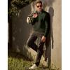 imageJMIERR Mens 2025 Casual Fleece Pullover Knit Sweater Classic Crewneck Long Sleeve Soft SweatersA Green