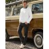 imageJMIERR Mens 2025 Casual Fleece Pullover Knit Sweater Classic Crewneck Long Sleeve Soft SweatersA White