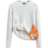 imageJMIERR Mens 2025 Casual Fleece Pullover Knit Sweater Classic Crewneck Long Sleeve Soft SweatersA White