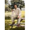 imageJMIERR Mens Cable Knit Pullover Sweater Casual Crewneck Long Sleeve Fisherman Knitted SweatersBeige