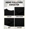 imageJMIERR Mens Cable Knit Pullover Sweater Casual Crewneck Long Sleeve Fisherman Knitted SweatersBlack