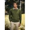 imageJMIERR Mens Cable Knit Pullover Sweater Casual Crewneck Long Sleeve Fisherman Knitted SweatersGreen