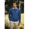 imageJMIERR Mens Cable Knit Pullover Sweater Casual Crewneck Long Sleeve Fisherman Knitted SweatersNavy Blue