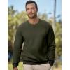 imageJMIERR Mens Cotton Sherpa Lined Sweatshirts Casual Fleece Long Sleeve Crewneck Fall Winter Pullover ShirtsMoss Green