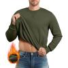 imageJMIERR Mens Cotton Sherpa Lined Sweatshirts Casual Fleece Long Sleeve Crewneck Fall Winter Pullover ShirtsMoss Green