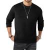 imageJMIERR Mens 2025 Casual Fleece Pullover Knit Sweater Classic Crewneck Long Sleeve Soft Sweaters0 Black