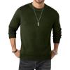 imageJMIERR Mens 2025 Casual Fleece Pullover Knit Sweater Classic Crewneck Long Sleeve Soft SweatersA Green