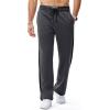 imageJMIERR Mens Sweatpants Color Block Stripes Tapered Trousers Drawstring Waist Casual Stretch Track PantsDark Grey