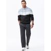 imageJMIERR Mens Sweatpants Color Block Stripes Tapered Trousers Drawstring Waist Casual Stretch Track PantsDark Grey
