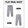 imageJMIERR Mens Sweatpants Color Block Stripes Tapered Trousers Drawstring Waist Casual Stretch Track PantsLight Grey