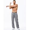 imageJMIERR Mens Sweatpants Color Block Stripes Tapered Trousers Drawstring Waist Casual Stretch Track PantsLight Grey