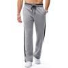 imageJMIERR Mens Sweatpants Color Block Stripes Tapered Trousers Drawstring Waist Casual Stretch Track PantsLight Grey