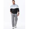 imageJMIERR Mens Sweatpants Color Block Stripes Tapered Trousers Drawstring Waist Casual Stretch Track PantsLight Grey