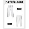 imageJMIERR Mens Sweatpants Color Block Stripes Tapered Trousers Drawstring Waist Casual Stretch Track PantsWhite