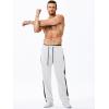 imageJMIERR Mens Sweatpants Color Block Stripes Tapered Trousers Drawstring Waist Casual Stretch Track PantsWhite