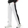 imageJMIERR Mens Sweatpants Color Block Stripes Tapered Trousers Drawstring Waist Casual Stretch Track PantsWhite