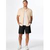 imageJMIERR Mens Seersucker Shorts Casual Stretch Elastic Waist Drawstring Summer Beach Short 7 inch Inseam with PocketsBlack