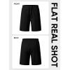 imageJMIERR Mens Seersucker Shorts Casual Stretch Elastic Waist Drawstring Summer Beach Short 7 inch Inseam with PocketsBlack
