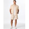 imageJMIERR Mens Seersucker Shorts Casual Stretch Elastic Waist Drawstring Summer Beach Short 7 inch Inseam with PocketsKhaki