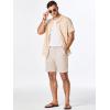 imageJMIERR Mens Seersucker Shorts Casual Stretch Elastic Waist Drawstring Summer Beach Short 7 inch Inseam with PocketsKhaki Stripe