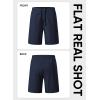 imageJMIERR Mens Seersucker Shorts Casual Stretch Elastic Waist Drawstring Summer Beach Short 7 inch Inseam with PocketsNavy Blue