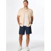 imageJMIERR Mens Seersucker Shorts Casual Stretch Elastic Waist Drawstring Summer Beach Short 7 inch Inseam with PocketsNavy Blue