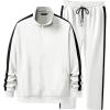 imageJMIERR Mens Track Suits 2 Piece Set Full Zip Sweatsuits for Men Athletic Jogging Suit Sports Outfits SetsWhite