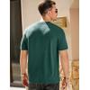 imageJMIERR Mens Waffle Cotton T Shirt VNeck Henley Shirt Short Sleeve Work Casual Tee ShirtsBlackish Green