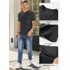 imageJMIERR Mens Waffle Cotton T Shirt VNeck Henley Shirt Short Sleeve Work Casual Tee ShirtsGrey Black