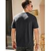 imageJMIERR Mens Waffle Cotton T Shirt VNeck Henley Shirt Short Sleeve Work Casual Tee ShirtsGrey Black