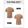 imageJMIERR Mens Waffle Cotton T Shirt VNeck Henley Shirt Short Sleeve Work Casual Tee ShirtsKhaki