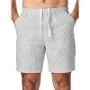 imageJMIERR Mens Seersucker Shorts Casual Stretch Elastic Waist Drawstring Summer Beach Short 7 inch Inseam with PocketsGreen Stripe