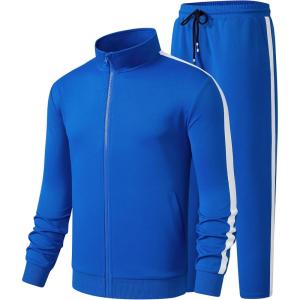 imageJMIERR Mens Track Suits 2 Piece Set Full Zip Sweatsuits for Men Athletic Jogging Suit Sports Outfits SetsBlue