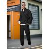 imageJMIERR 2025 Men Casual Fall Tracksuit 2 Piece Set Polo Quarter Zip Sweat Suit Jogging Sweatpants Athletic Twill MultiPockets1 Black