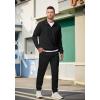 imageJMIERR 2025 Men Casual Fall Tracksuit 2 Piece Set Polo Quarter Zip Sweat Suit Jogging Sweatpants Athletic Twill MultiPockets1 Black
